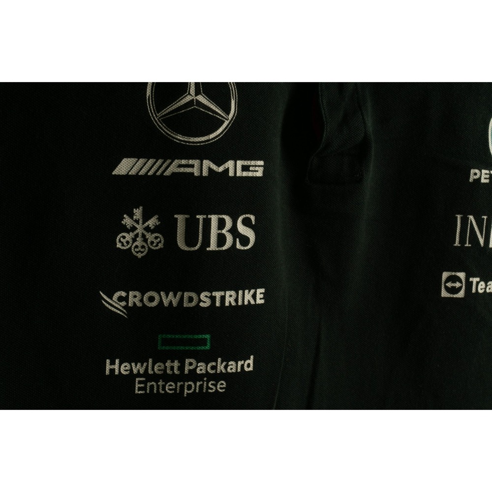 Mercedes AMG Petronas Polo Shirt Mens XL Black Pique Formula One F1 Racing Team - Picture 8 of 9